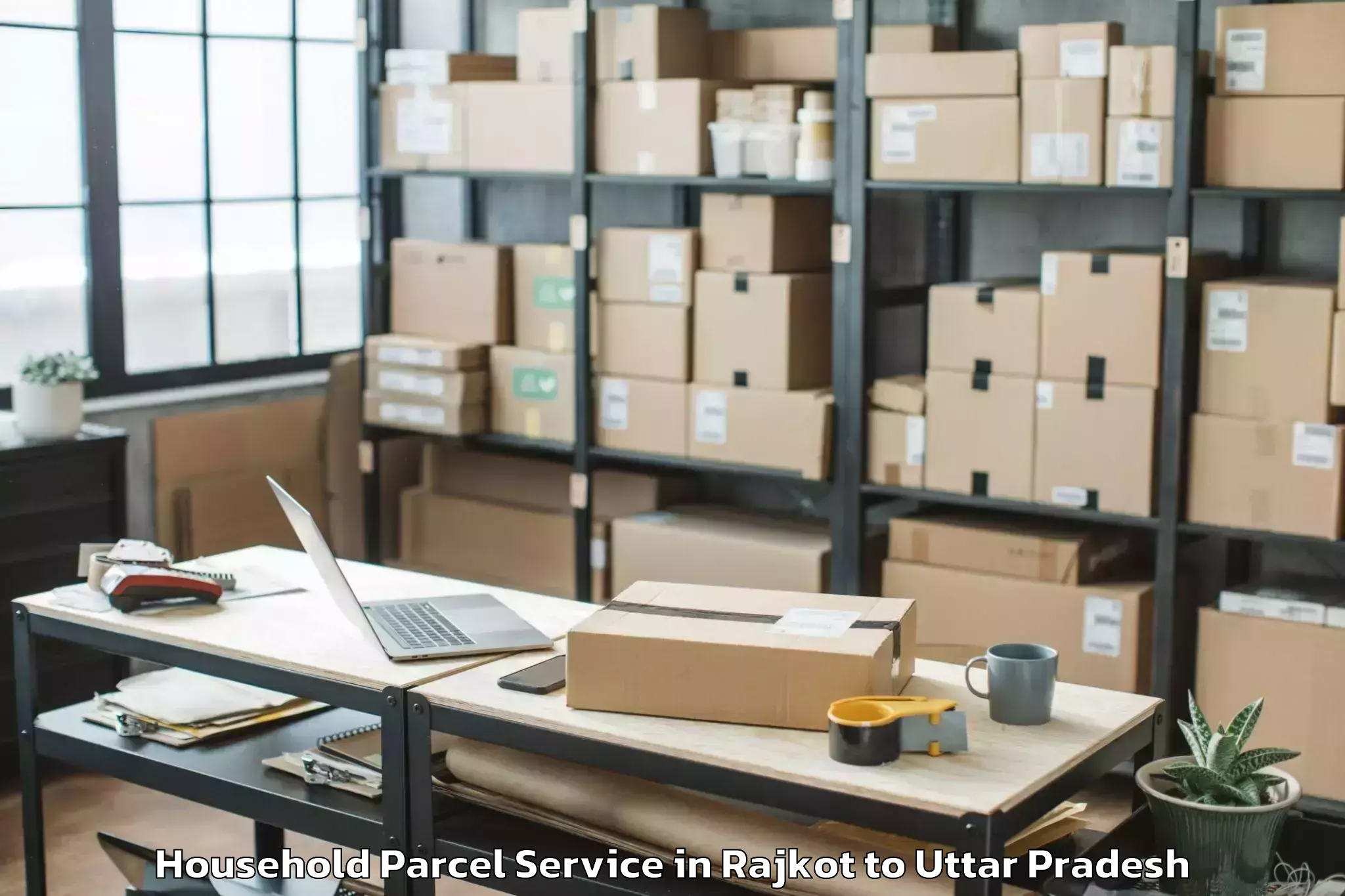 Book Rajkot to Gaur City Mall Greater Noida Household Parcel